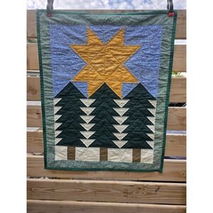 Handmade Thimbleberries "Alpine Star" Quilt Wall Hanging Rustic Pine Tree Lodge